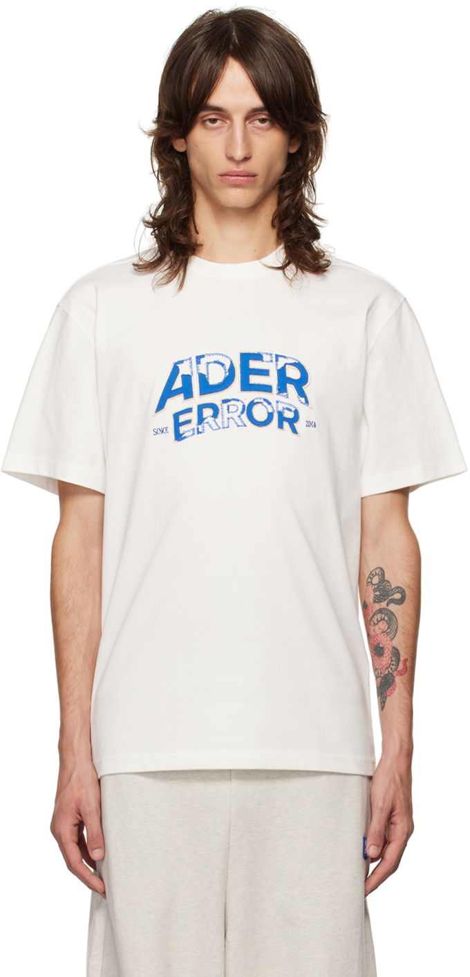 T-shirt ADER ERROR Flocked Logo T-Shirt Hvid | BN25FYTS0101OW