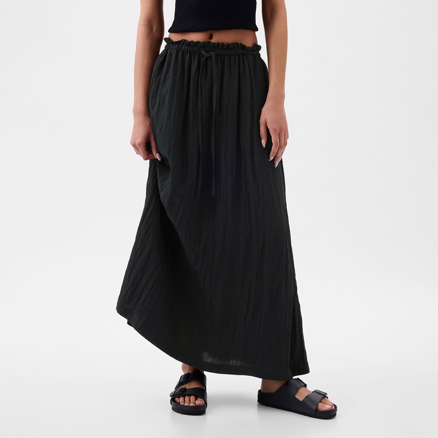 Nederdel GAP Skirt Paperbag Pull On Maxi Skirt Black Sort | 855128-02, 0