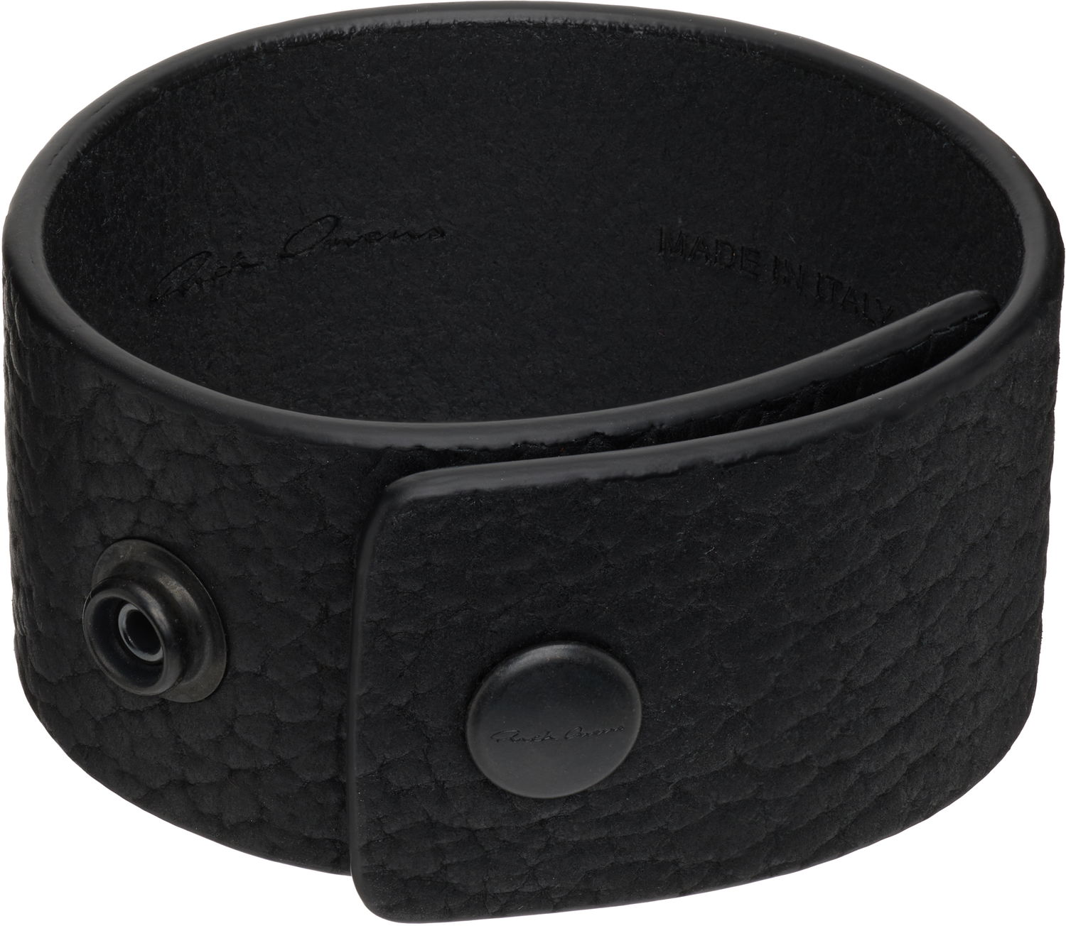 Armbånd Rick Owens Rick Owens Concordians Anthem Leather Cuff Bracelet with Snaps Sort | RA02E0701 LBTBH, 1