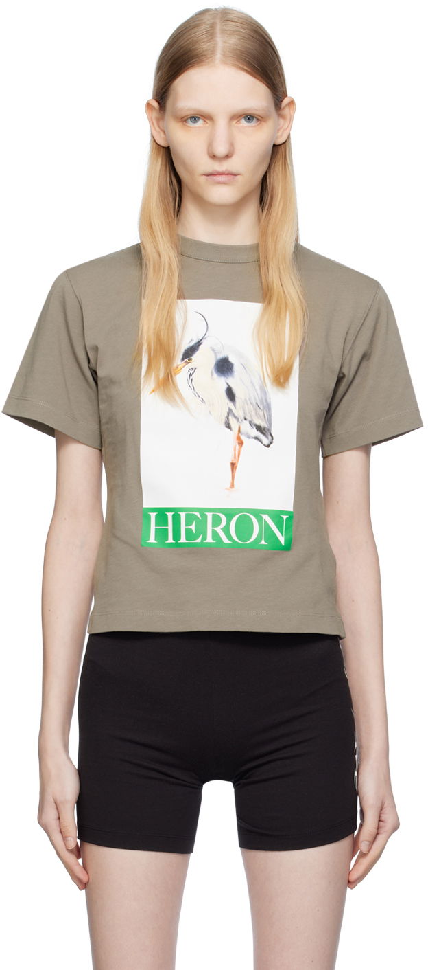 T-shirt HERON PRESTON Graphic T-Shirt Grå | HWAA032F23JER0040955, 0