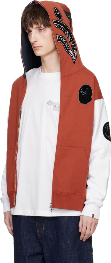 Sweatshirt BAPE A Bathing Ape Shark Full Zip Hoodie Orange | 001ZPK701303M, 3