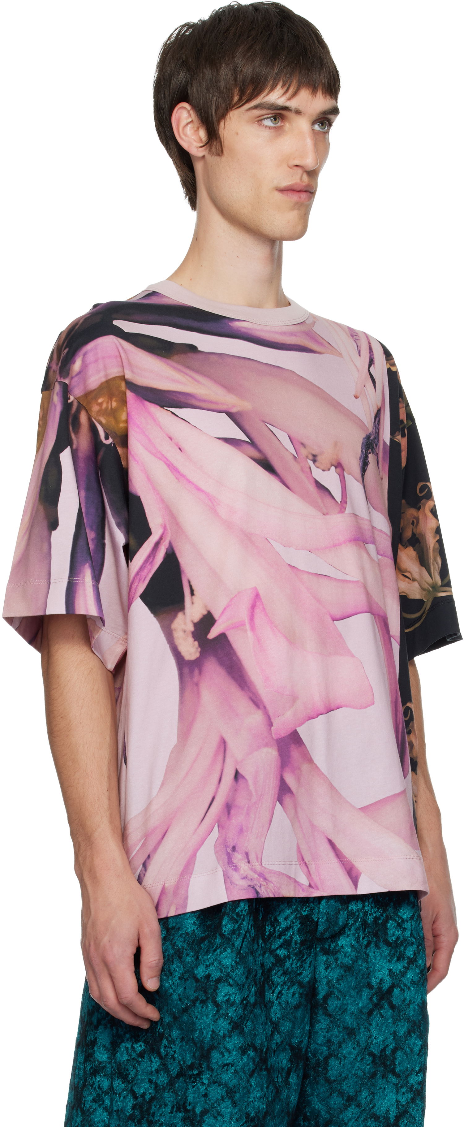T-shirt Dries Van Noten Dries Van Noten Floral Print Oversized T-shirt Flerfarvet | 252-021109-2602, 1