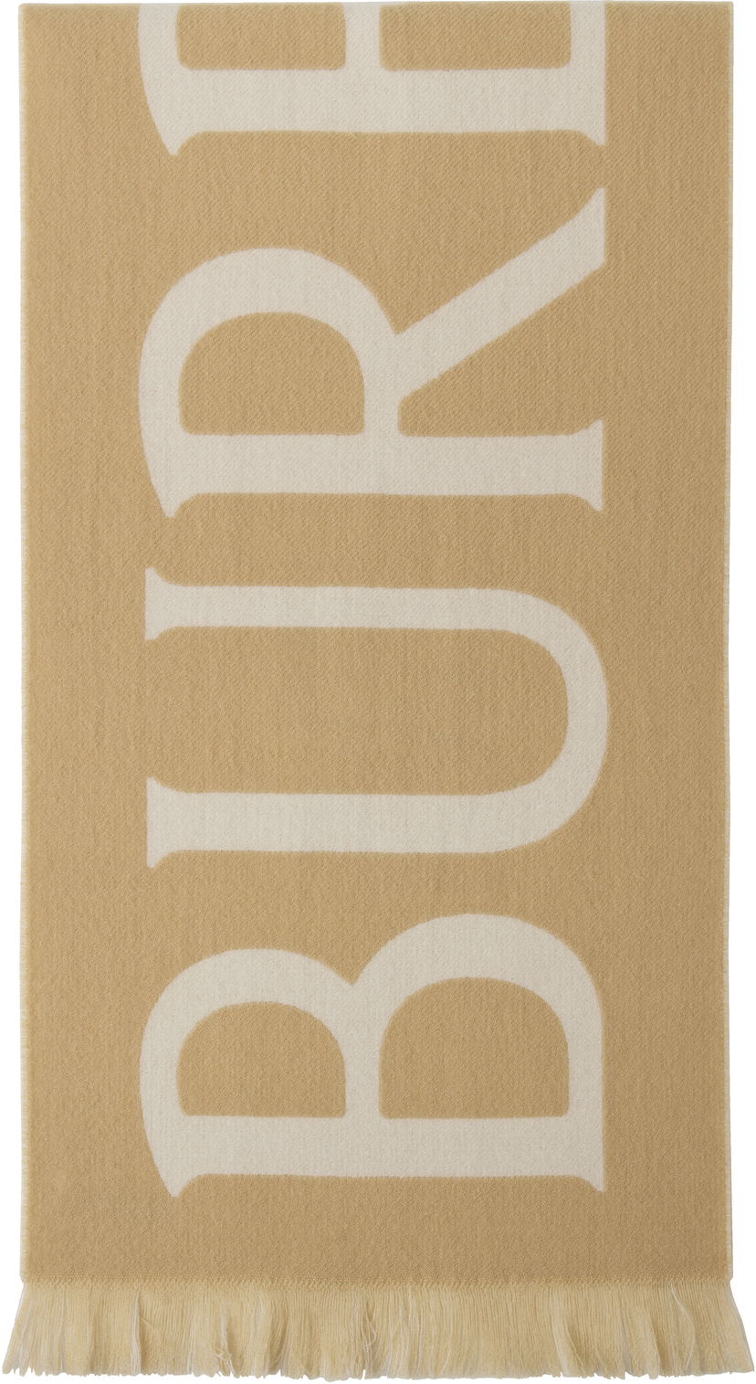 Tørklæde Burberry Burberry Text Scarf Beige | 8109562