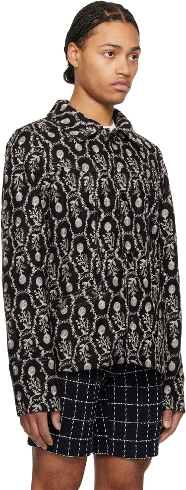 Jakke Anna Sui Anna Sui Sleeping Beauty Embroidered Faux-Suede Jacket Sort | M1125A31, 1