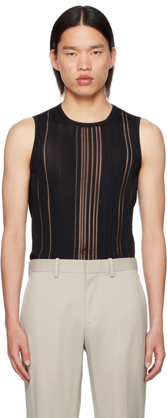 Tanktop Helmut Lang Helmut Lang Cutout Tank Top Sort | O04HW704