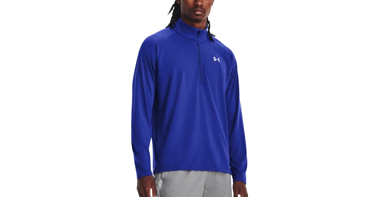 T-shirt Under Armour Streaker Half Zip Mørkeblå | 1361474-401, 1