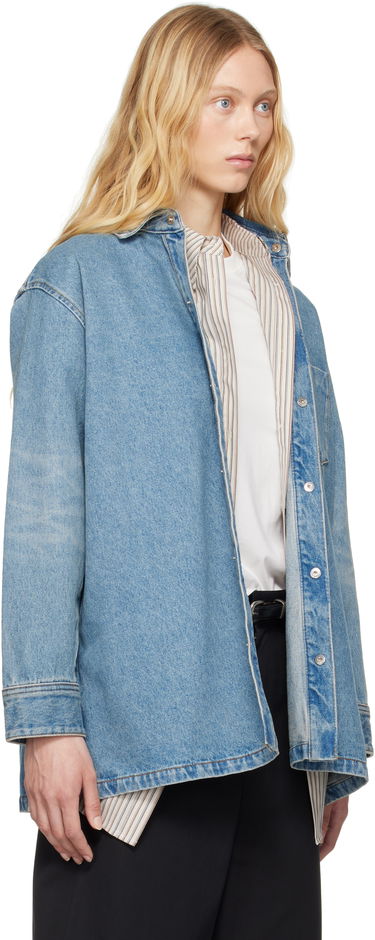 Skjorte AMI AMI Paris Ami de Coeur Denim Overshirt Blå | FJK273.DE0046, 1
