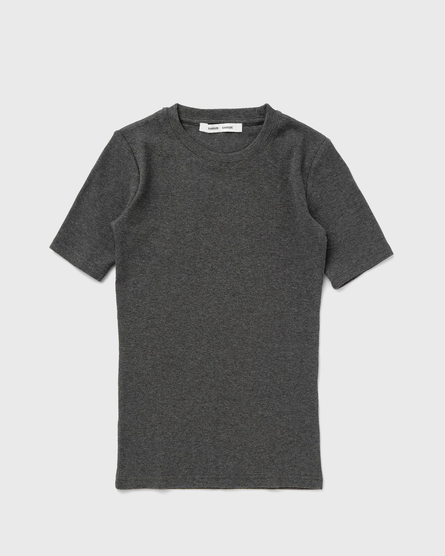 T-shirt Samsoe Samsoe Samsøe & Samsøe SAALEXO Short Sleeve Fitted T-Shirt Grå | F10000005-DARK-GREY-MEL, 0