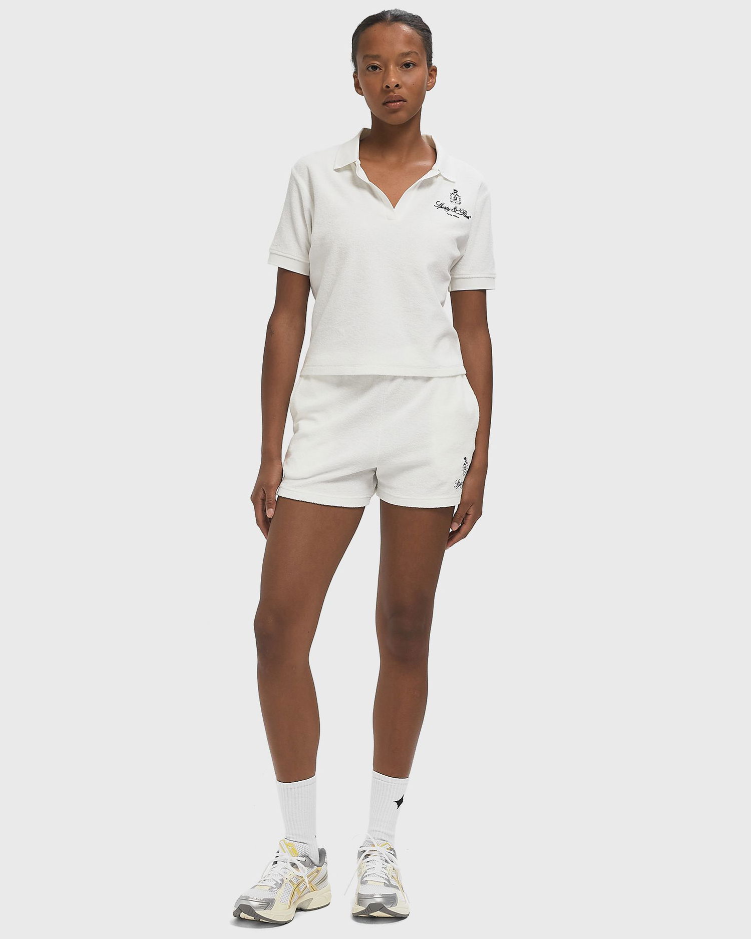 Polo skjorte Sporty & Rich Sporty & Rich Women's Vendome Terry Polo Shirt Hvid | TO001602231WH01, 1