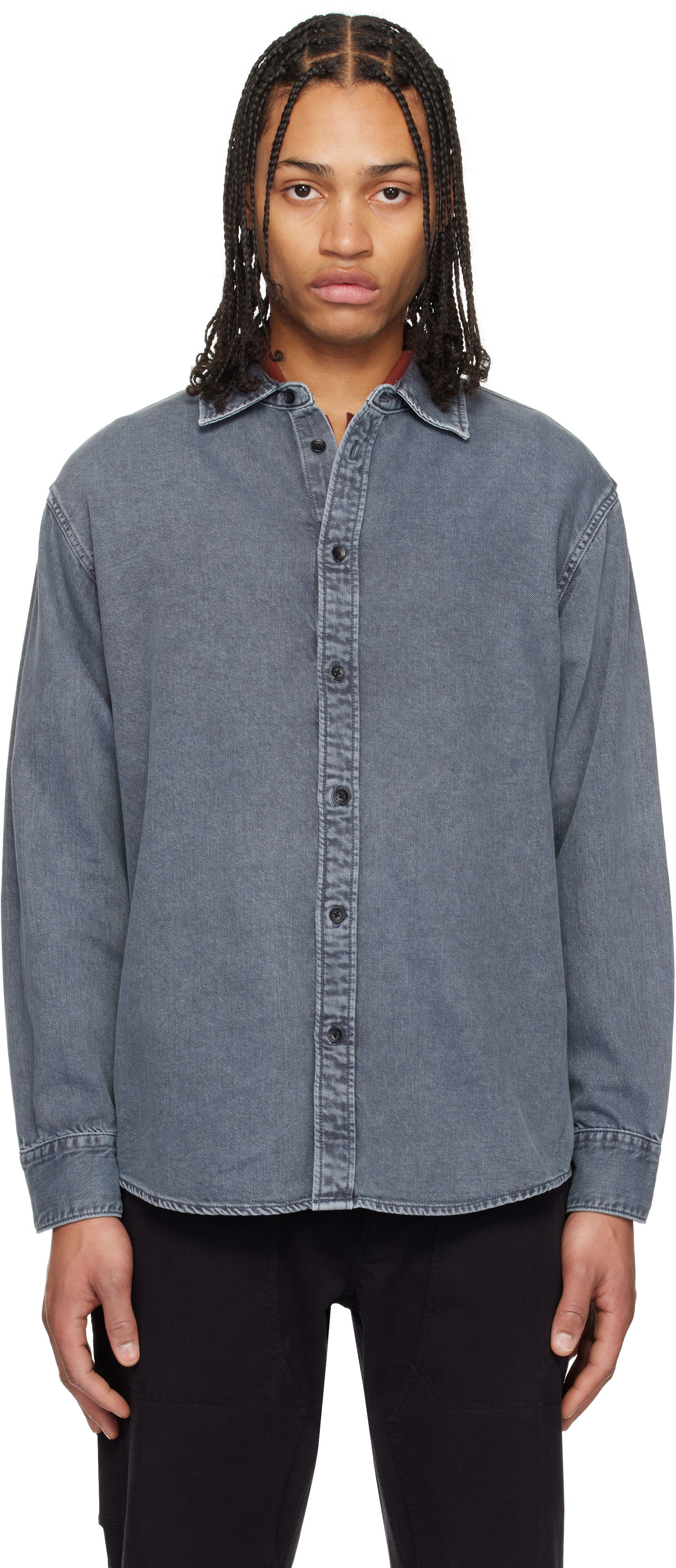 Skjorte rag & bone Rag & Bone Matthew Denim Shirt Grå | MED24H1438UFAI, 0