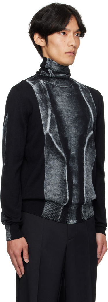 Sweater Maison Margiela MM6 Maison Margiela Folded Print Turtleneck Sweater Sort | SH0HA0005 M13129, 1