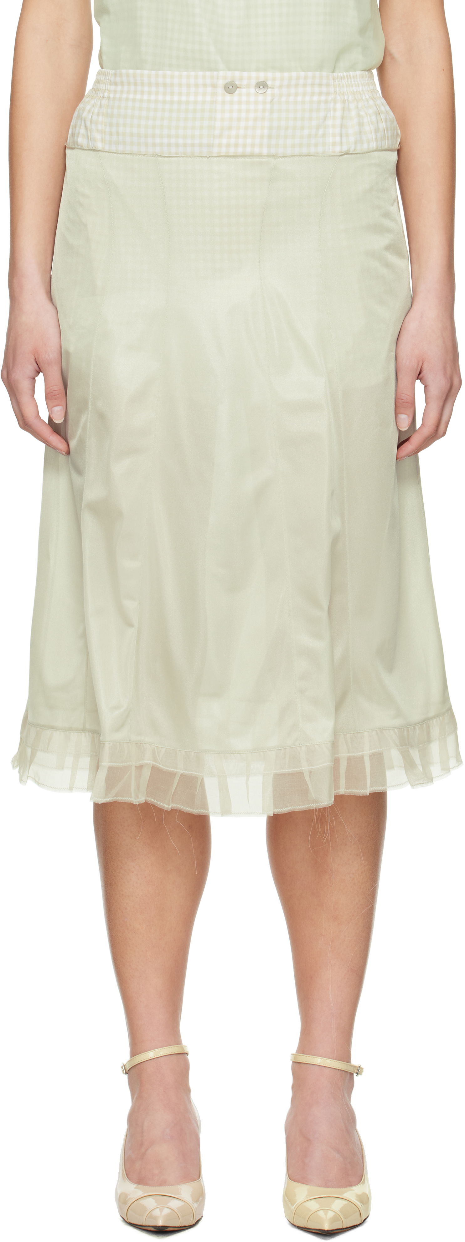 Nederdel Maison Margiela Maison Margiela 'Anonymity Of The Lining' Midi Skirt Grøn | S51ME0030 MTJ022, 0