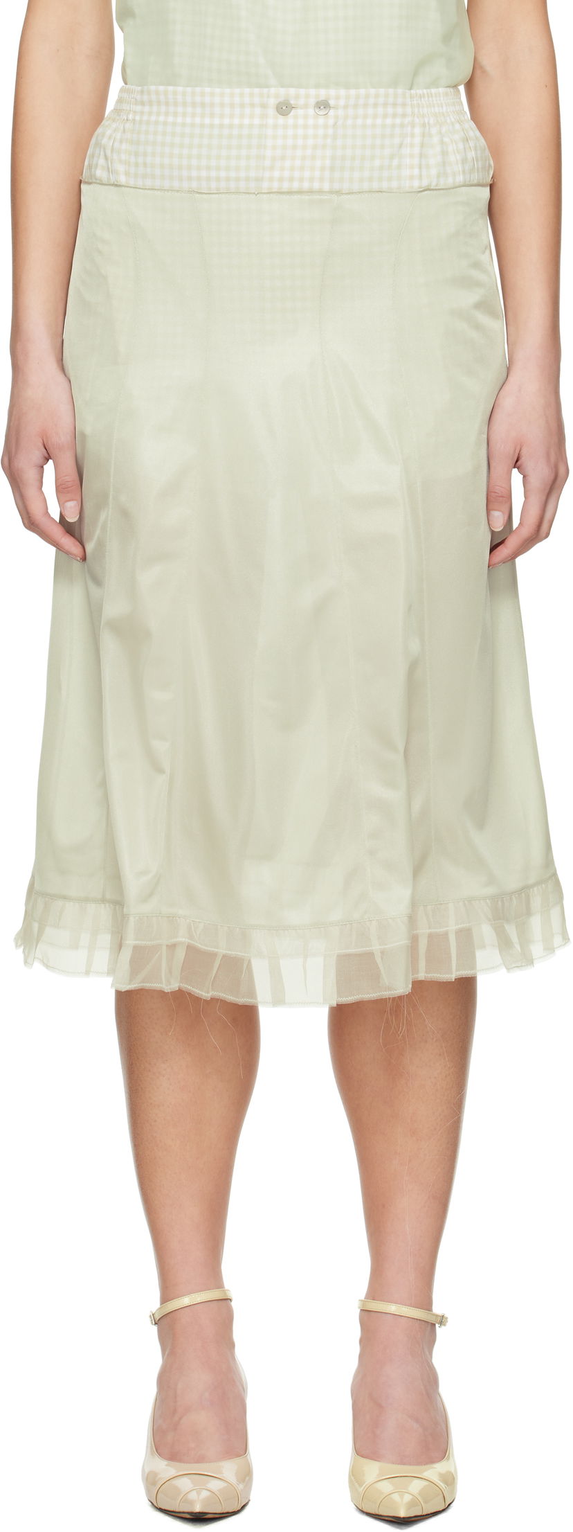 Nederdel Maison Margiela Maison Margiela 'Anonymity Of The Lining' Midi Skirt Grøn | S51ME0030 MTJ022