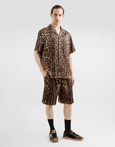 Shorts Dolce & Gabbana Dolce & Gabbana Leopard-Print Silk Shorts Flerfarvet | GV37ATIS1B7HY13M, 1