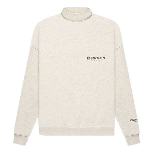 Sweater Fear of God Essentials Pullover Mockneck Sweatshirt Beige | FOG-FW21-186