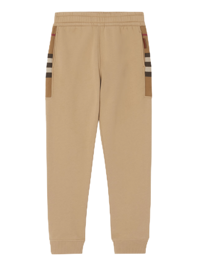 Joggingbukser Burberry Check Side Panel Sweatpants Beige | 8045014
