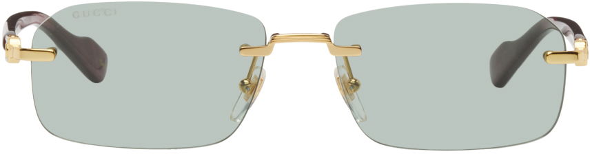 Solbriller Gucci Rectangular Sunglasses Beige | GG1221S-003, 0