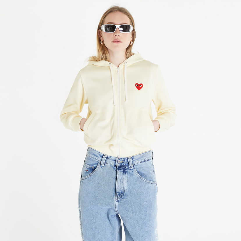 Sweatshirt Comme des Garçons PLAY Sweatshirt Knit Beige | AZT171 ivory