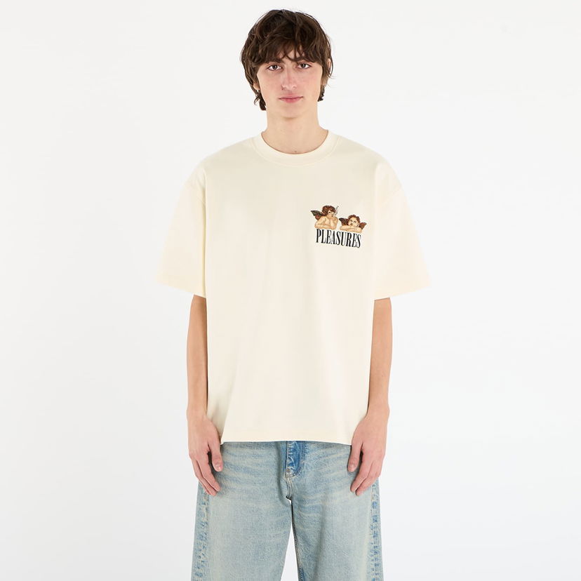 T-shirt Pleasures T-Shirt Dynamic Short Sleeve Crewneck Beige | P25F046-ECRU