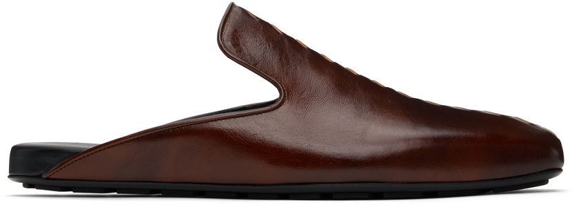 Tøj Bottega Veneta Bottega Veneta Roma Leather Slippers Brun | 816591V54T03369