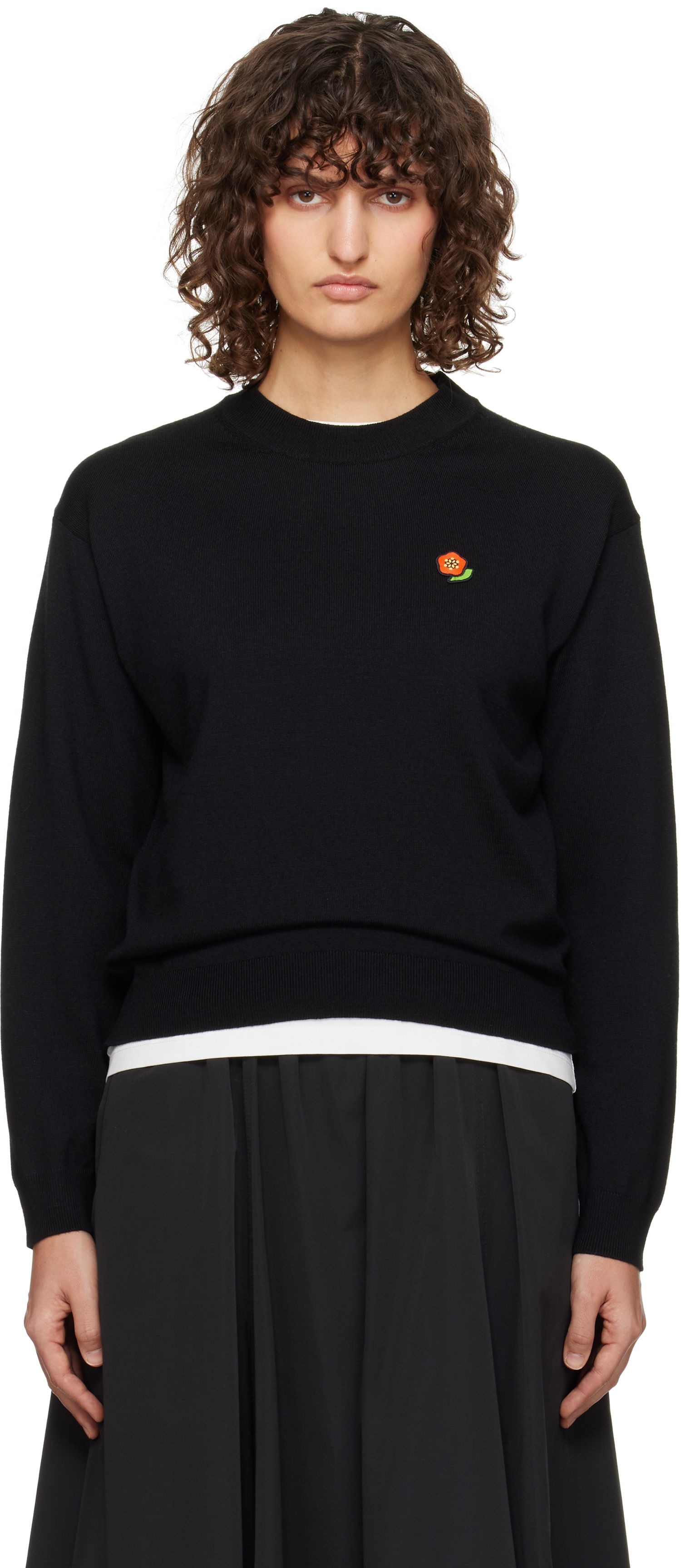 Sweater KENZO Pop Embroidered Sweater Sort | FF52PU7123LB, 0