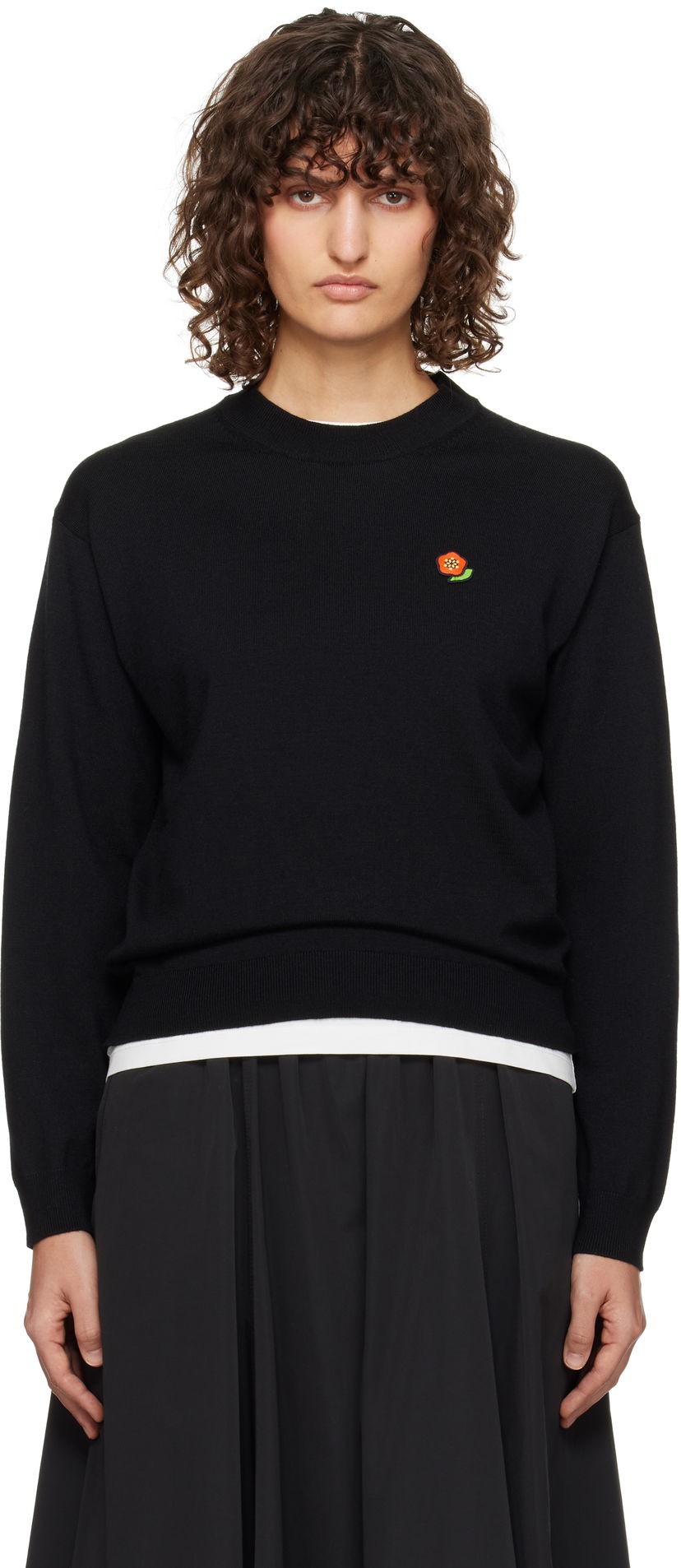 Sweater KENZO Pop Embroidered Sweater Sort | FF52PU7123LB