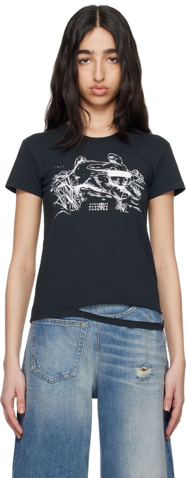 T-shirt Maison Margiela MM6 Maison Margiela Rabbit Print T-Shirt Sort | S62GD0199 M20108, 0