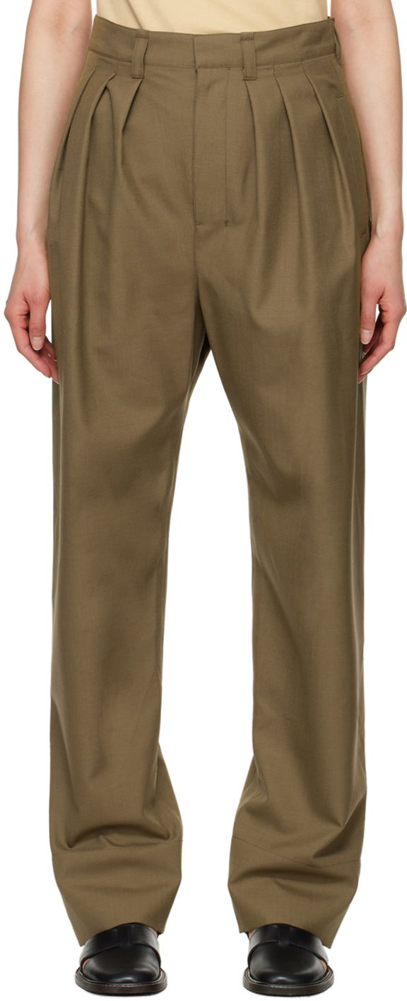 Bukser LEMAIRE LEMAIRE Pleated Trousers Grøn | PA1093 LF414