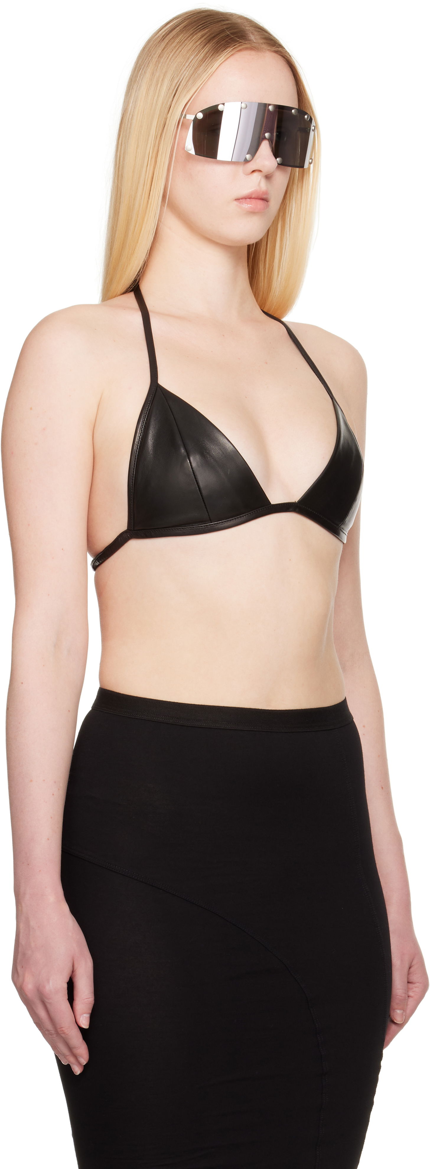 Bh Rick Owens Rick Owens Hollywood Leather Bra Sort | RO01E7091 LBY, 1