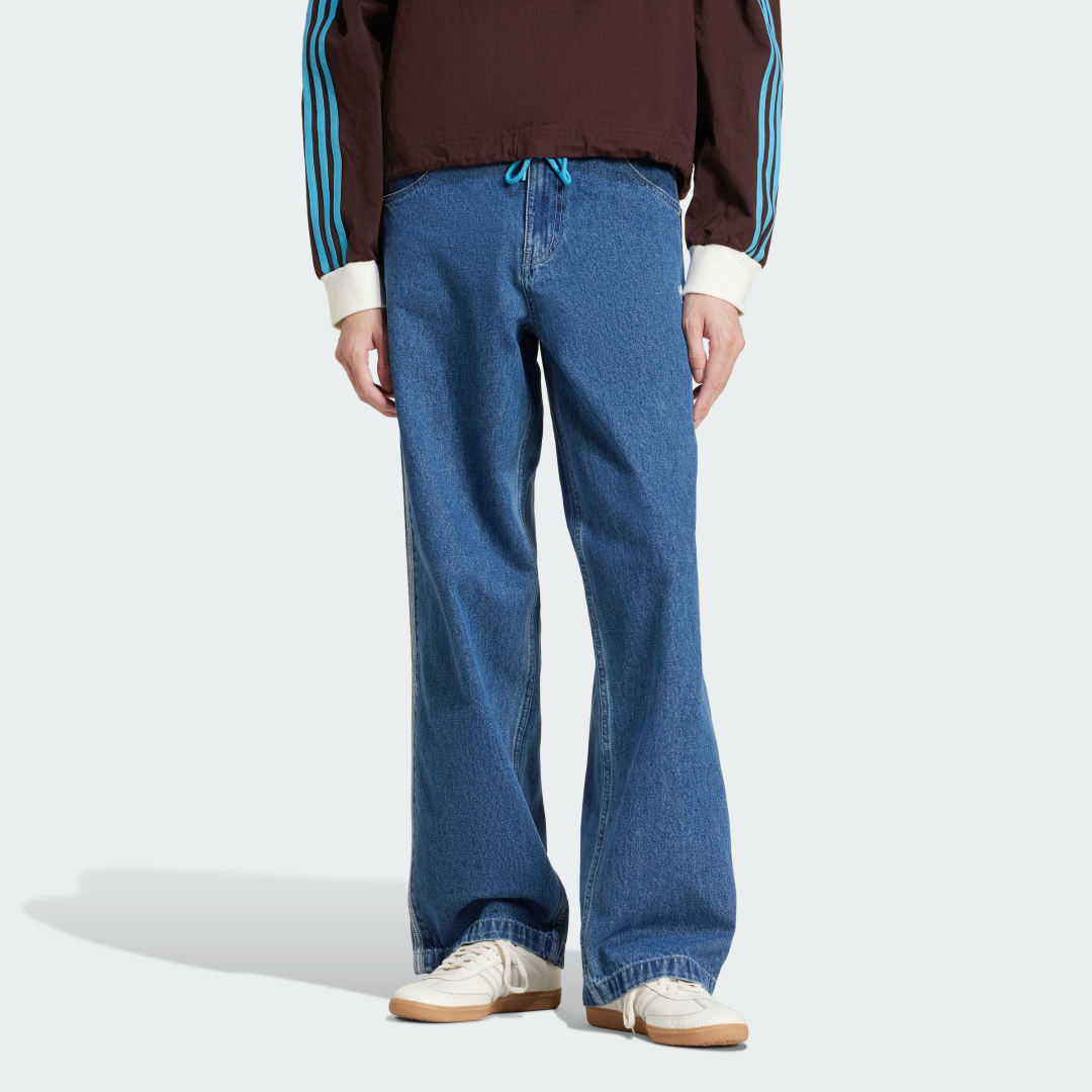 Jeans adidas Performance Adicolor Firebird Denim Wide Leg Pants Blå | JC6234, 0