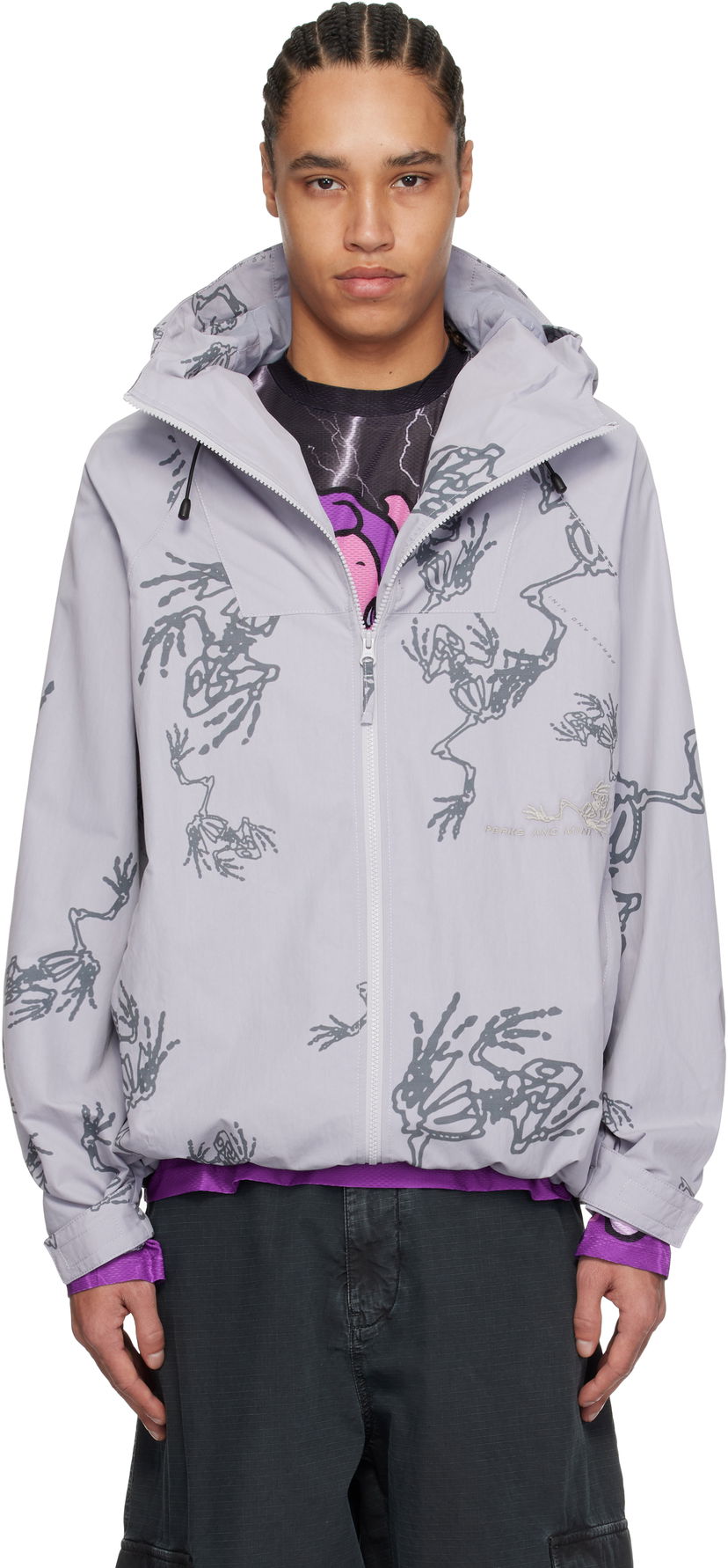 Vindjakke Perks And Mini Perks and Mini Dem Bones Lightweight Jacket Grå | 39192