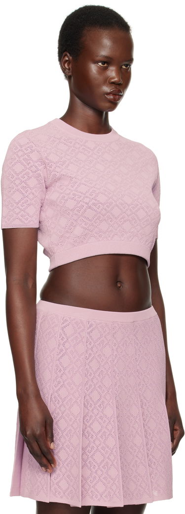 Sweater Givenchy Cropped Jacquard Sweater Lyserød | BW90TT4ZPN533, 1