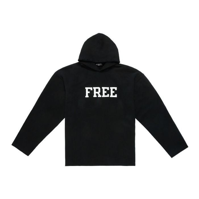 Sweatshirt Balenciaga Free No Rib Hoodie Sort | BCA121FSW00301BCK, 0