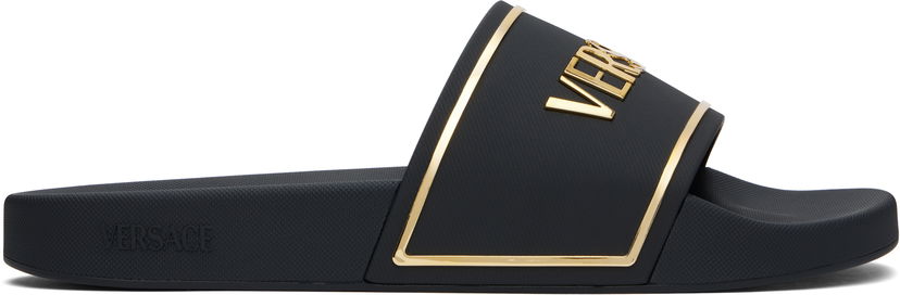 Sneakers og sko Versace Versace Logo Pool Slides Sort | 1018496_1A13176