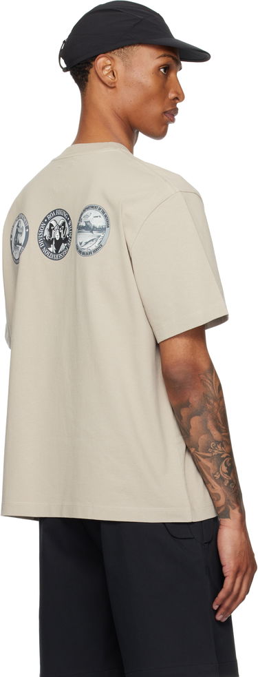 T-shirt ROA ROA Division Graphic T-Shirt Beige | RBMW0433JY38, 2