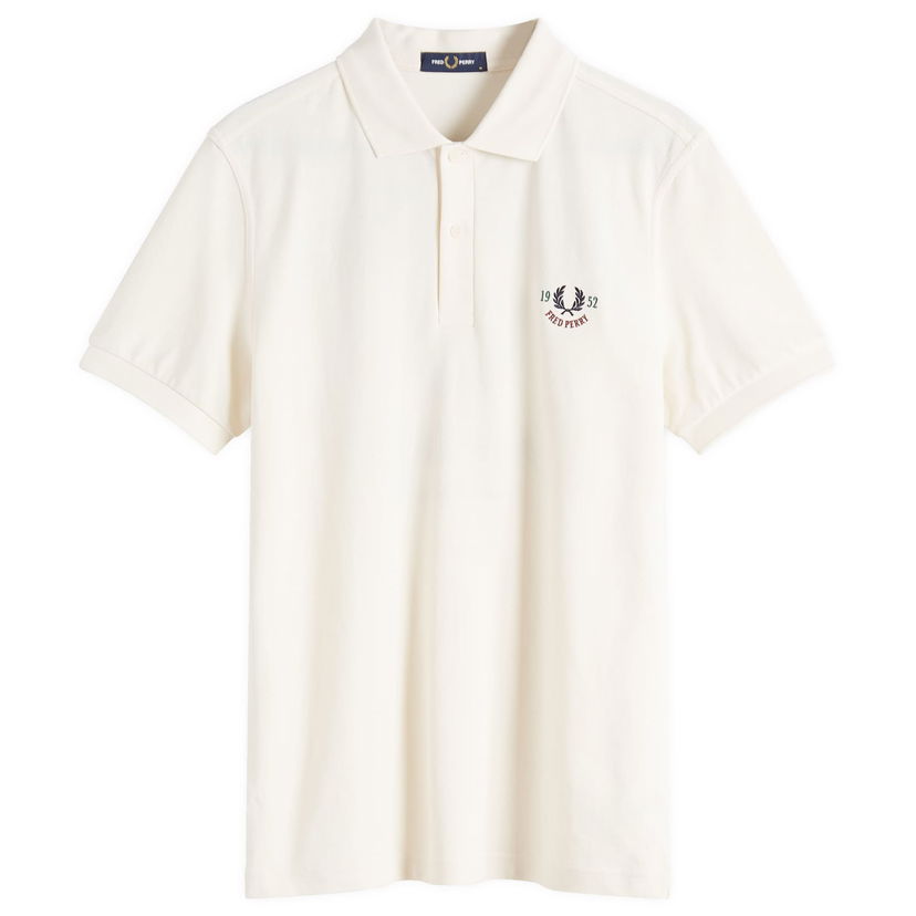 Polo skjorte Fred Perry Fred Perry Clubhouse Embroidered Polo Shirt Hvid | M9834-560