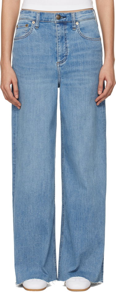 Jeans rag & bone rag & bone 'The Sofie' High-Rise Ultra Wide Ankle Jeans Blå | WDD24F3000FUMO, 0
