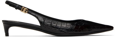 Sneakers og sko Dolce & Gabbana Calfskin Slingback Heels Sort | CG0804 A5491, 0