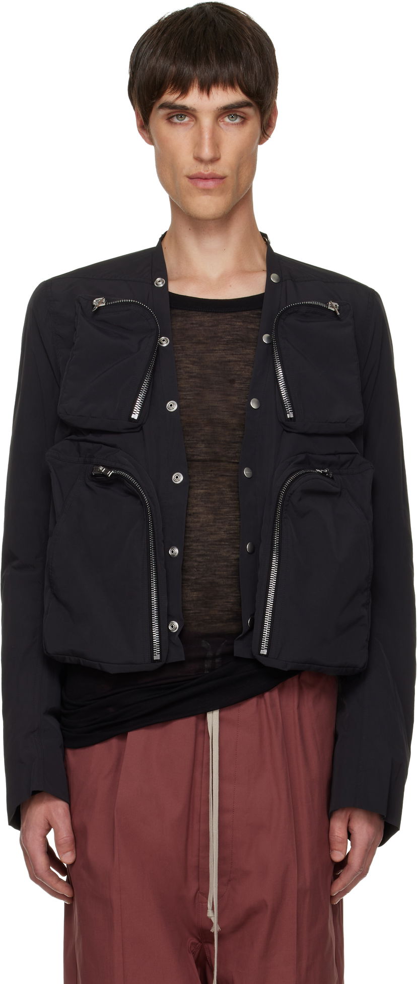 Bomberjakke Rick Owens Cargo Bomber Jacket Sort | RU02E1762 MT