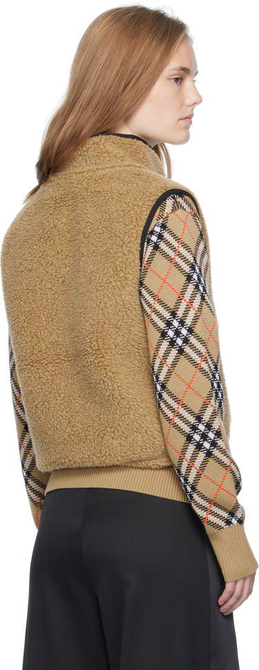Vest Burberry Burberry Cropped Fleece Vest Beige | 8110159, 2
