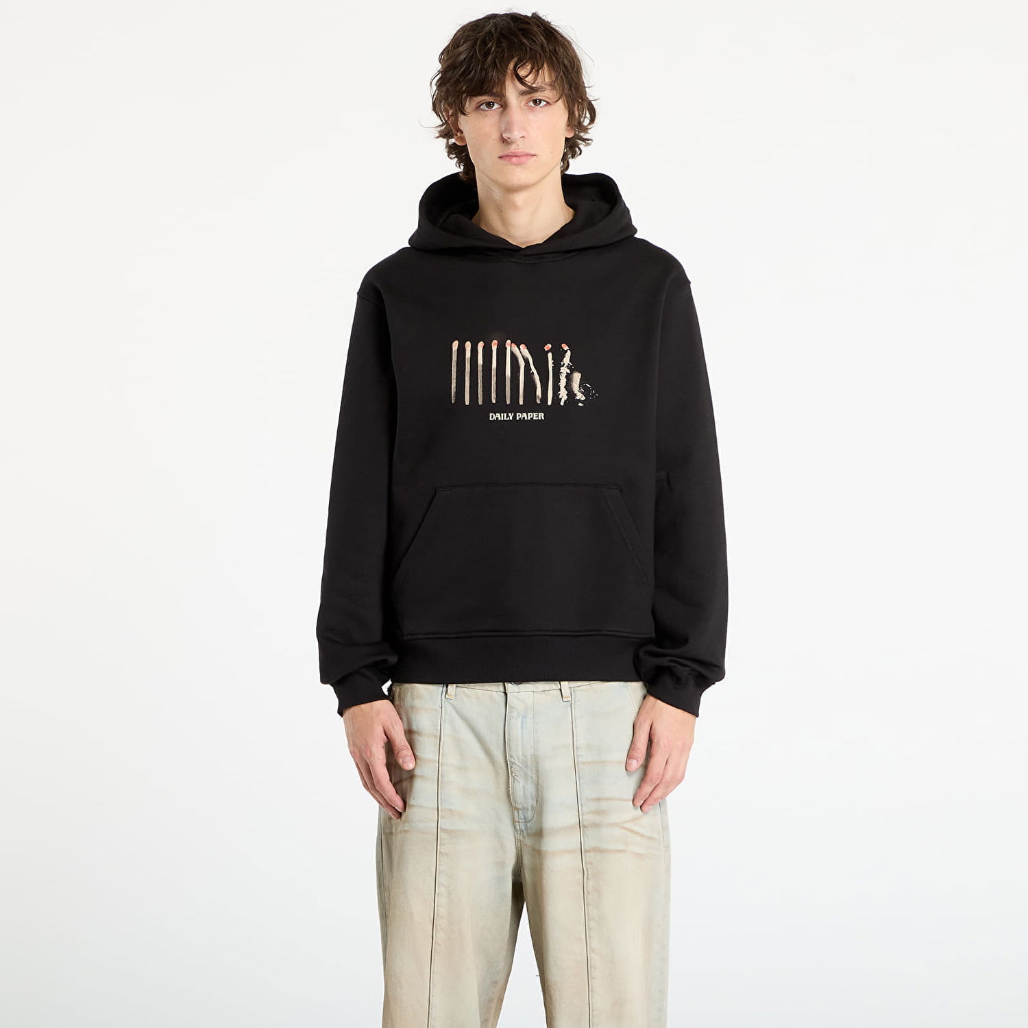 Sweatshirt DAILY PAPER Daily Paper Light Cycle Hoodie Sort | 2521100, 0