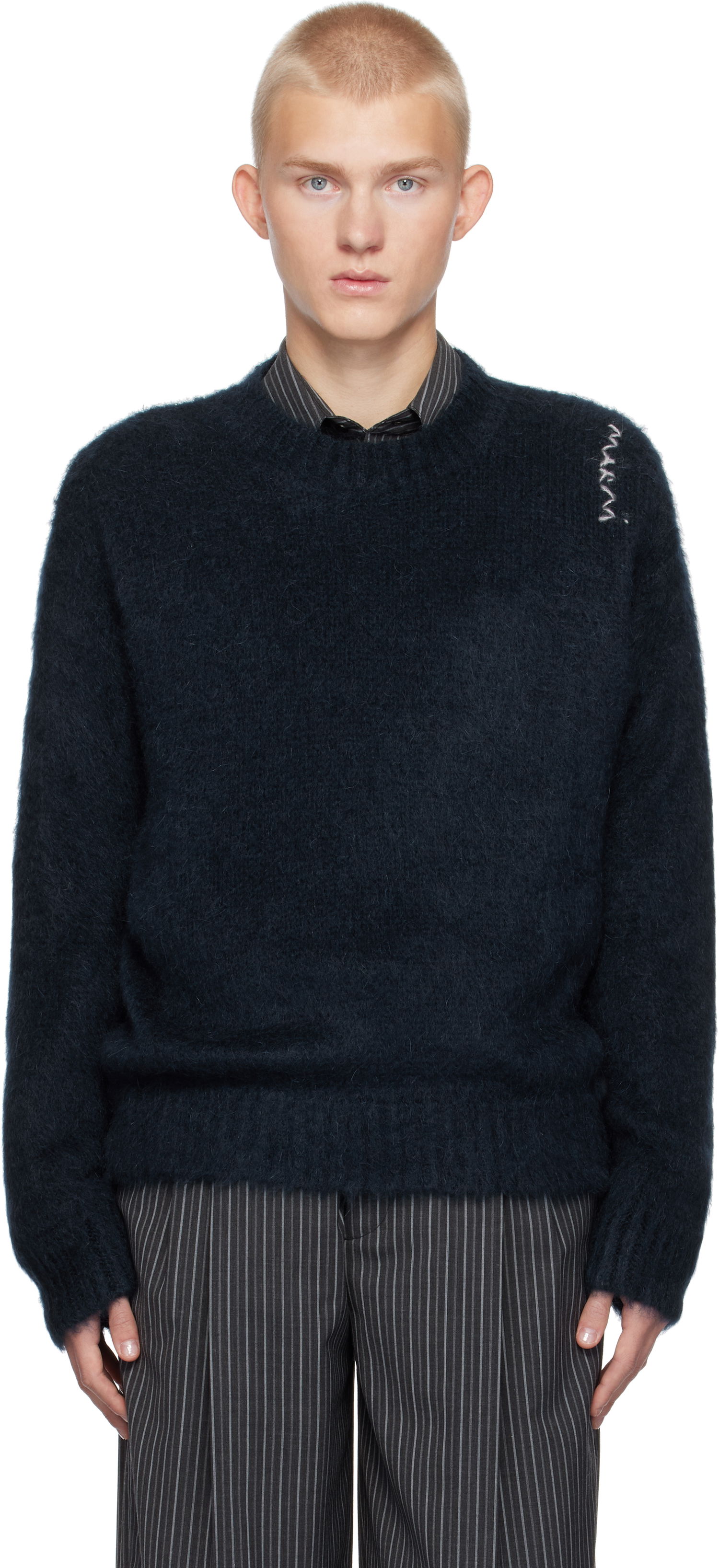 Sweater Marni Fuzzy Wuzzy Sweater Mørkeblå | GCMG0423A0 UFU172, 0