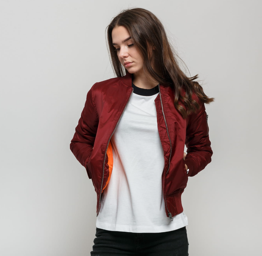 Bomberjakke Urban Classics Ladies Basic Bomber Jacket Bourgogne | tb807 wine, 0