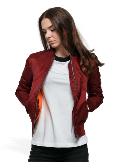 Bomberjakke Urban Classics Ladies Basic Bomber Jacket Bourgogne | tb807 wine