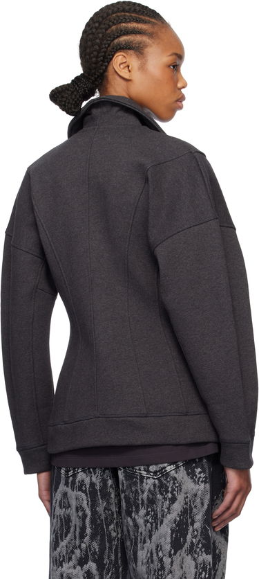 Sweatshirt GANNI Ganni Heavy Fleece Zip-Up Jacket Grå | T4107, 2