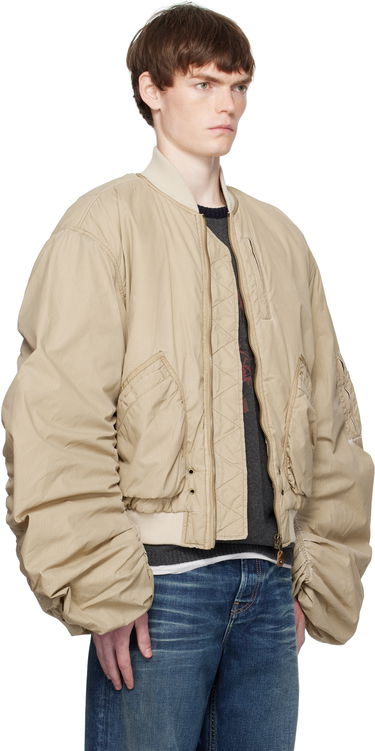 Bomberjakke We11done We11done Washed Nylon Bomber Jacket Beige | WD-JP2-25-059-U-BG, 1