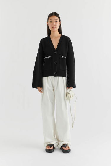 Sweater AXEL ARIGATO Glaze Relaxed Cardigan Sort | A2134001, 4