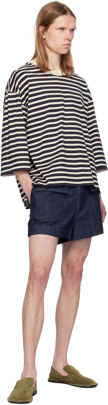 T-shirt AMI AMI Paris Loose Fit Striped T-Shirt Sort | UTS056.JE0121, 3