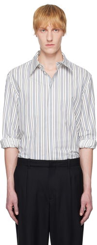 Serre Regenerated Striped Poplin Button Up Shirt