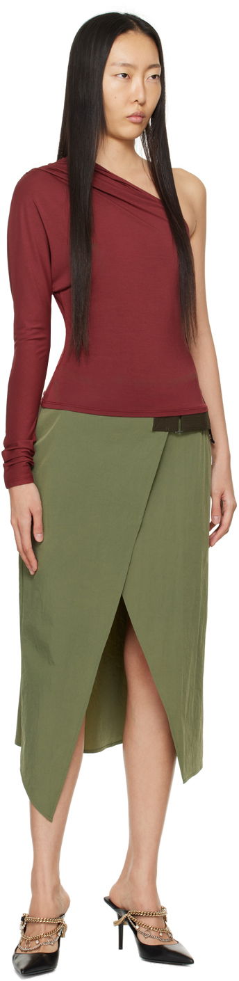 Tanktop Miaou Miaou Katia One Shoulder Long Sleeve Top Bourgogne | 7095TJBRUS, 3